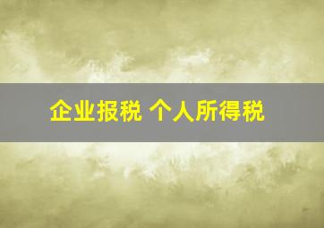 企业报税 个人所得税